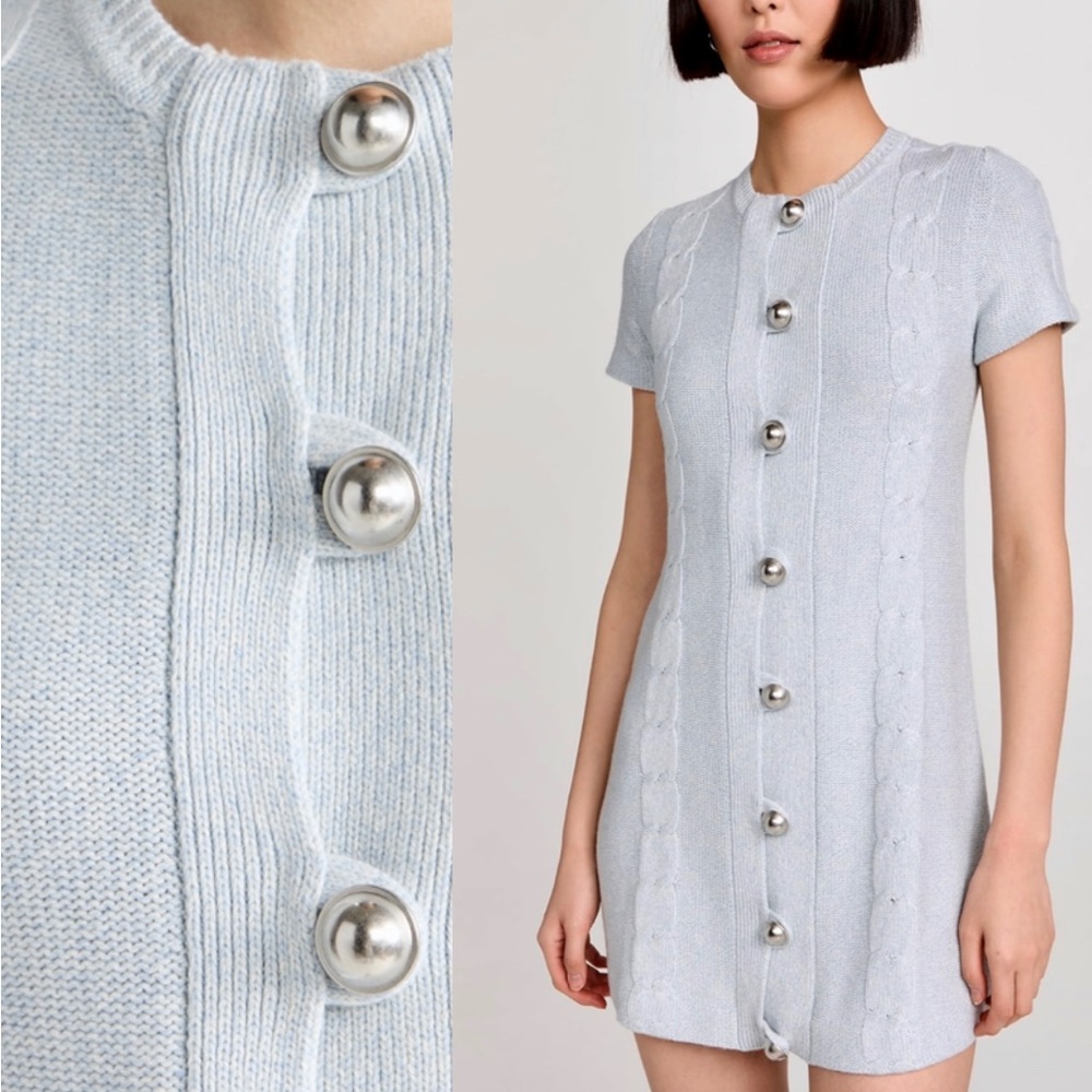 JOOSTRICOT Mélange Cable-Knit Mini Dress